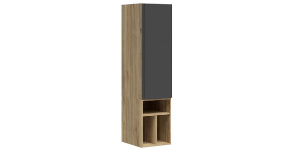 REGALELEMENT Graphitfarben, Eichefarben  135/33/40 cm  - Eichefarben/Graphitfarben, MODERN, Holzwerkstoff (135/33/40cm) - Carryhome