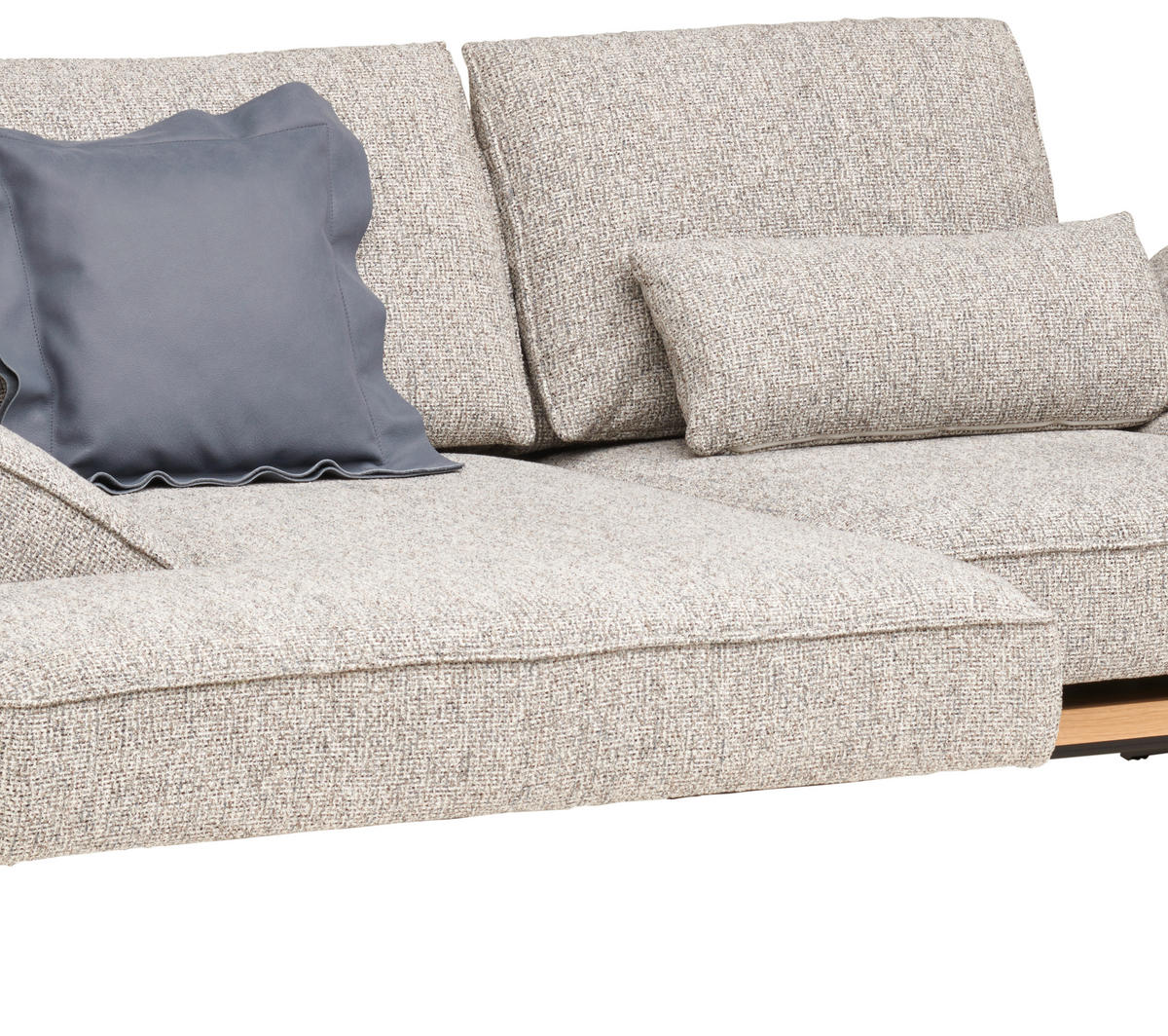 ECKSOFA in Chenille Beige  - Beige/Schwarz, Design, Holz/Textil (132/240cm) - Koinor