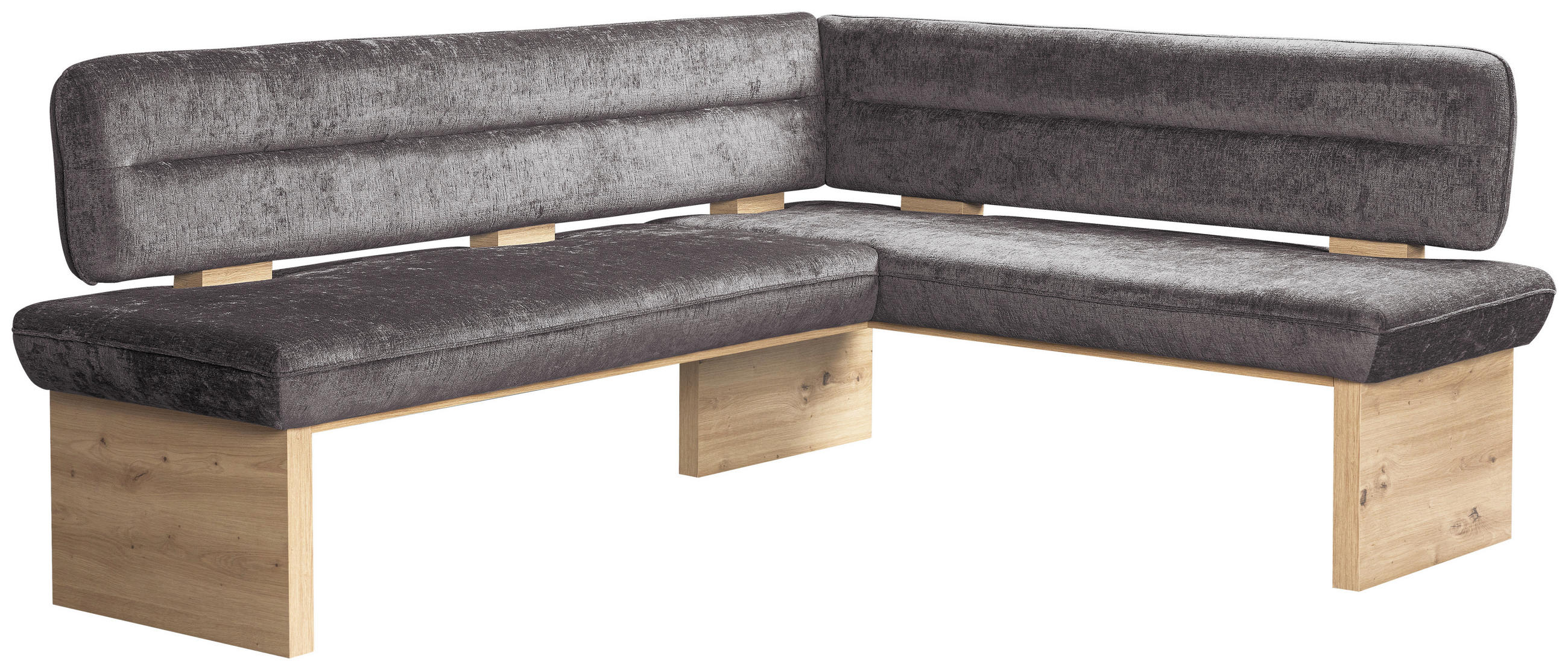 ECKBANK 232/170 cm Webstoff Grau Eiche Sperrholz   - Eichefarben/Grau, KONVENTIONELL, Holz/Textil (232/170cm) - James Wood