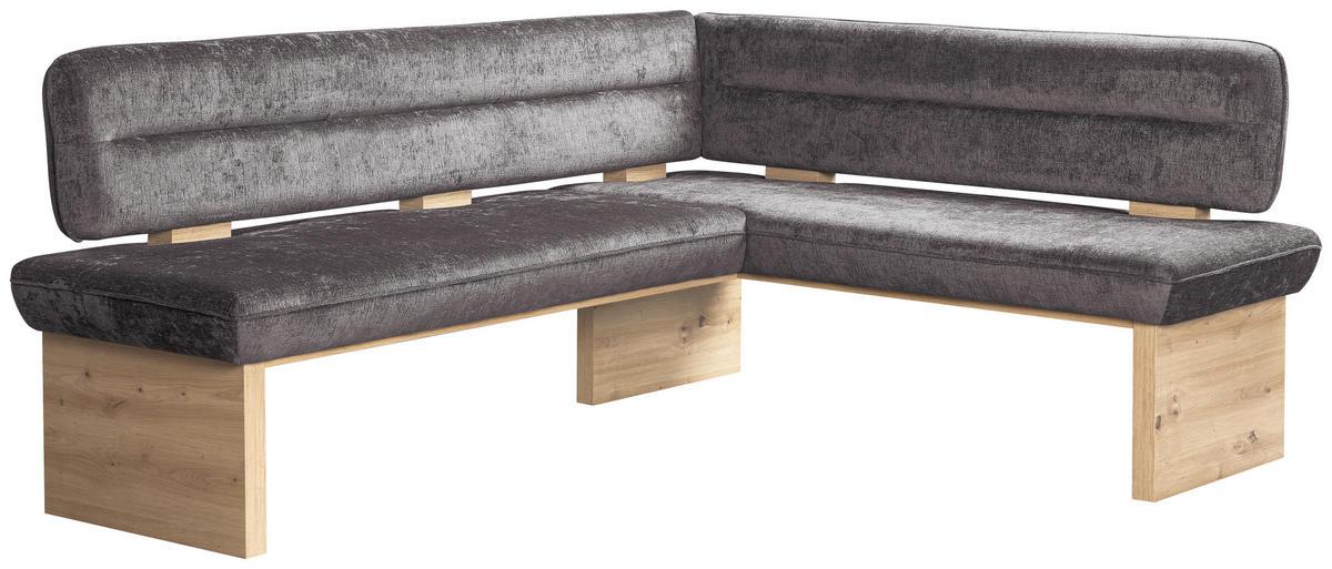 ECKBANK 232/170 cm Webstoff Grau Eiche Sperrholz   - Eichefarben/Grau, KONVENTIONELL, Holz/Textil (232/170cm) - James Wood