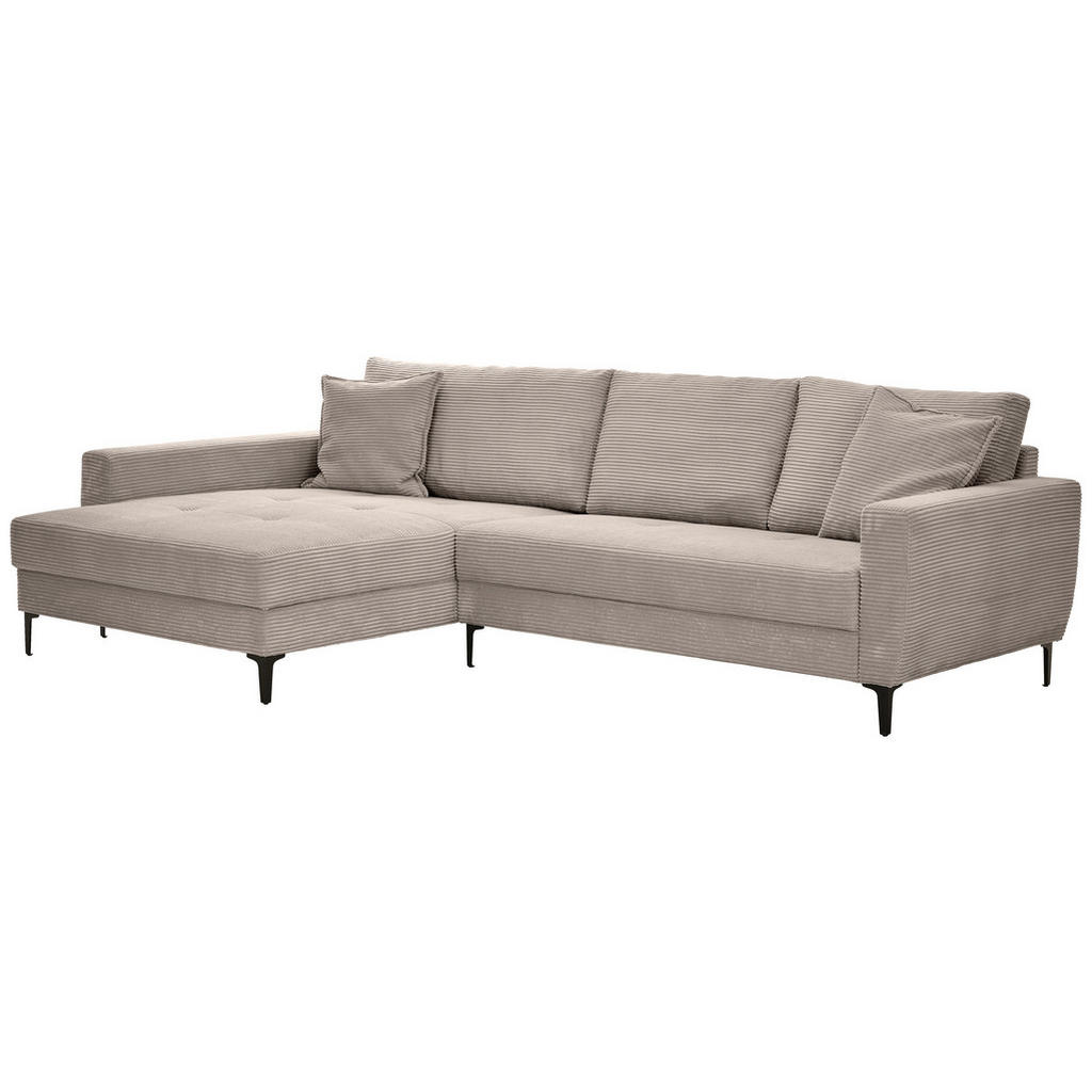 Thumbnail - Xora Ecksofa, Hellgrau, Textil, 3-Sitzer, Füllung: Schaumstoff, Ottomane links, L-Form, 283x174 cm, Stoffauswahl, seiten...