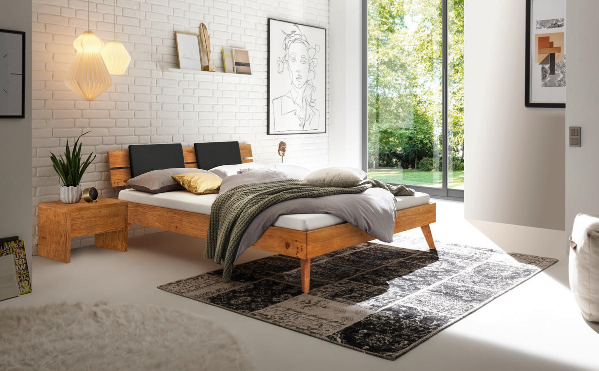 BETT 100/200 cm  in Wildeiche  - Wildeiche/Eichefarben, Design, Holz (100/200cm) - Hasena