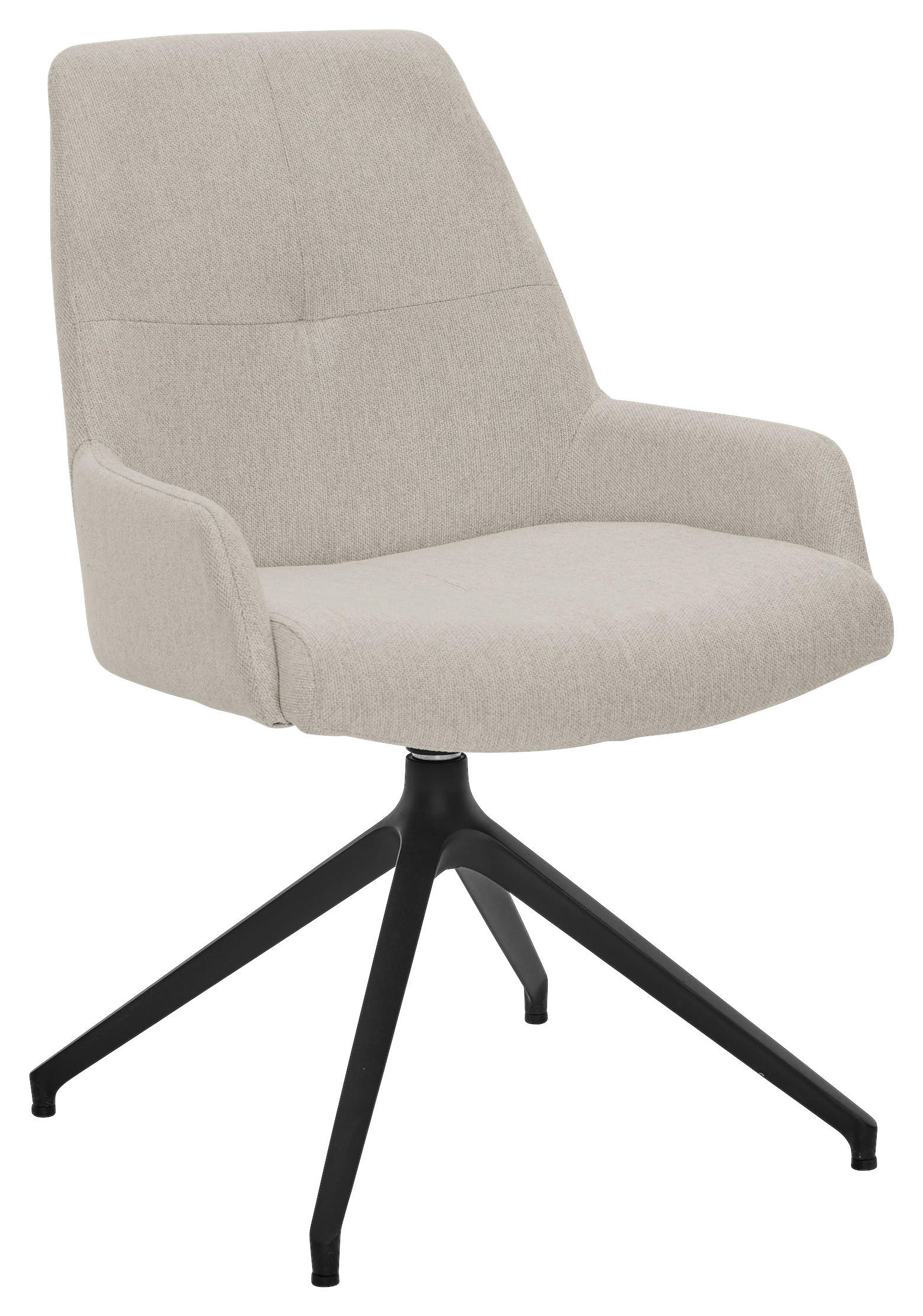 ARMLEHNSTUHL  Sitzfläche 360° drehbar, Gestellauswahl, Stoff-/Lederauswahl Cord  Naturfarben  - Schwarz/Naturfarben, Design, Textil/Metall (58/90/64cm) - Musterring