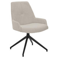 ARMLEHNSTUHL  Sitzfläche 360° drehbar, Gestellauswahl, Stoff-/Lederauswahl Cord  Naturfarben  - Schwarz/Naturfarben, Design, Textil/Metall (58/90/64cm) - Musterring
