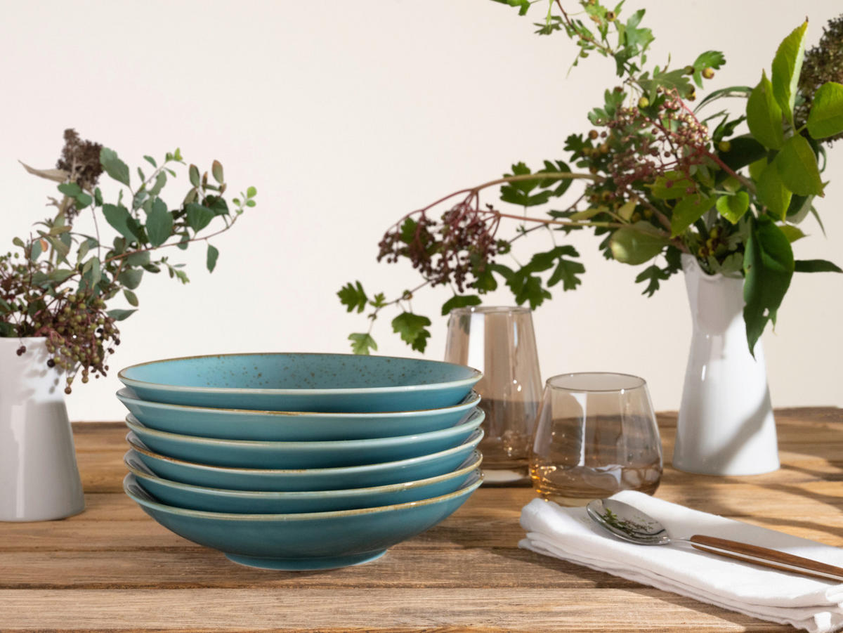 SUPPENTELLERSET 22 cm  - Türkis, Trend, Keramik (22cm) - Creatable