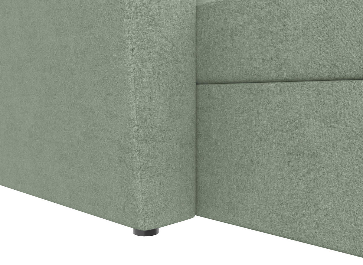 WOHNLANDSCHAFT TERMOLI in Jacquard Mintgrün  - Schwarz/Mintgrün, Design, Kunststoff/Textil (155/297/212cm) - MID.YOU