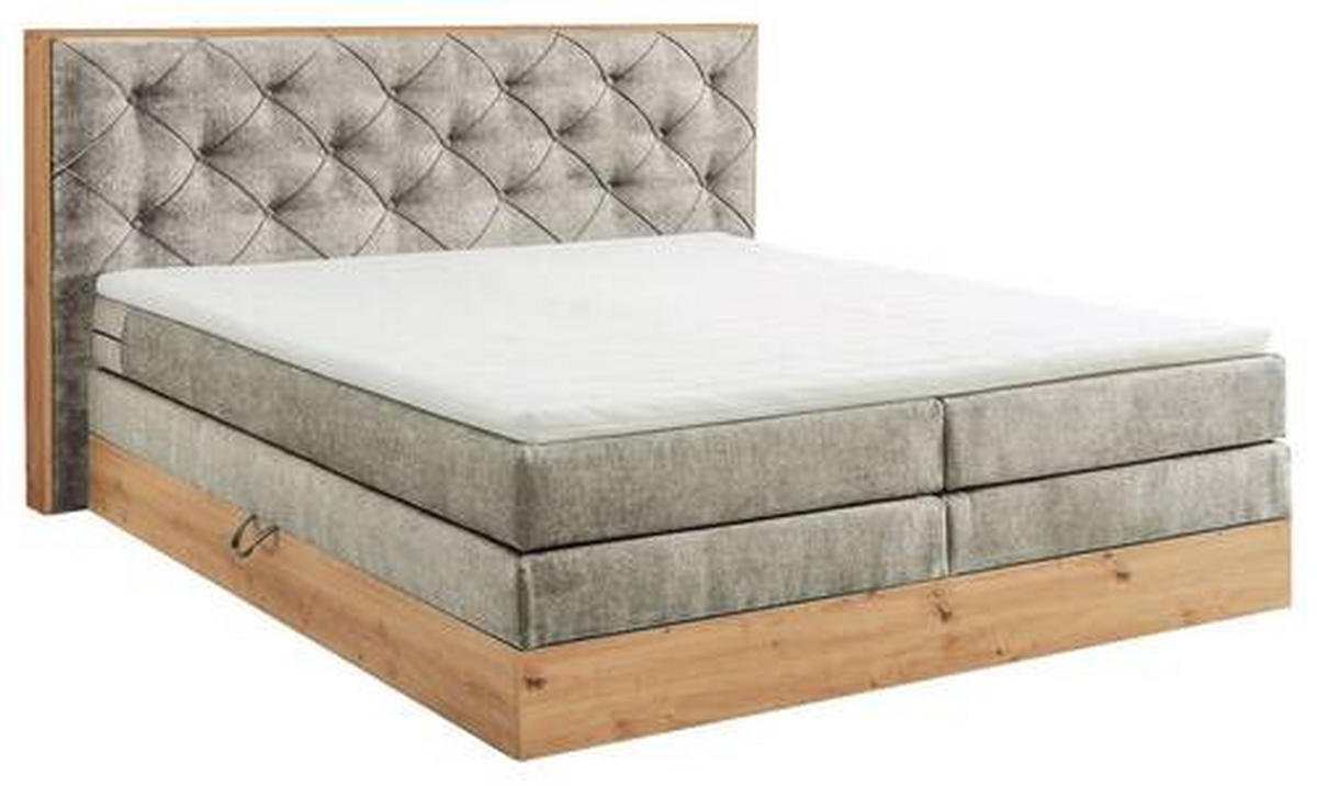 BOXSPRINGBETT 180/200 cm  in Naturfarben, Schlammfarben  - Schlammfarben/Naturfarben, Konventionell, Holzwerkstoff/Kunststoff (180/200cm) - Esposa