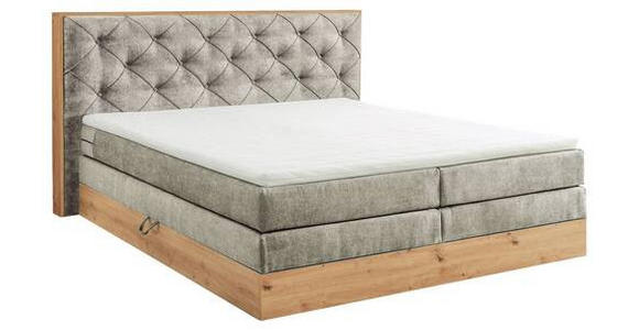 BOXSPRINGBETT 180/200 cm  in Naturfarben, Schlammfarben  - Schlammfarben/Naturfarben, KONVENTIONELL, Holzwerkstoff/Kunststoff (180/200cm) - Esposa