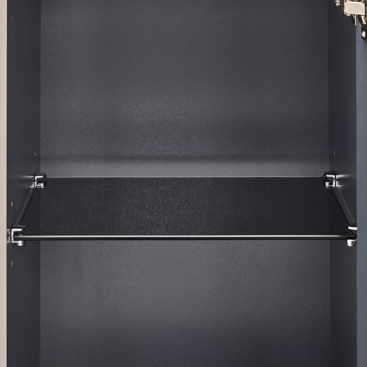 MIDISCHRANK 40/138/32 cm  - Beige/Schwarz, MODERN, Glas/Holzwerkstoff (40/138/32cm) - MID.YOU