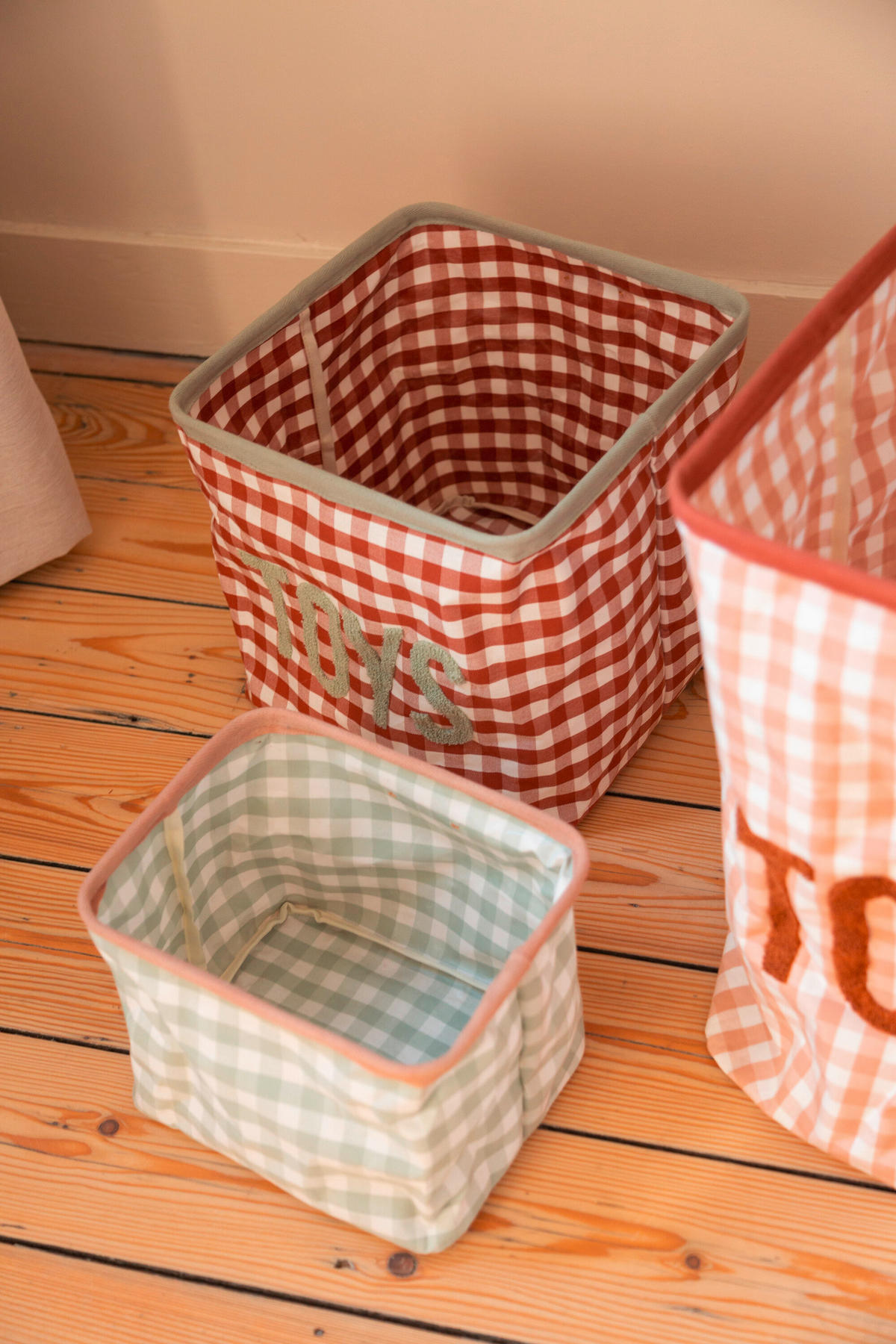 AUFBEWAHRUNGSBOX Vichy Korb Salbeigrün  - Salbeigrün, KONVENTIONELL, Textil (25/20/20cm) - Childhome