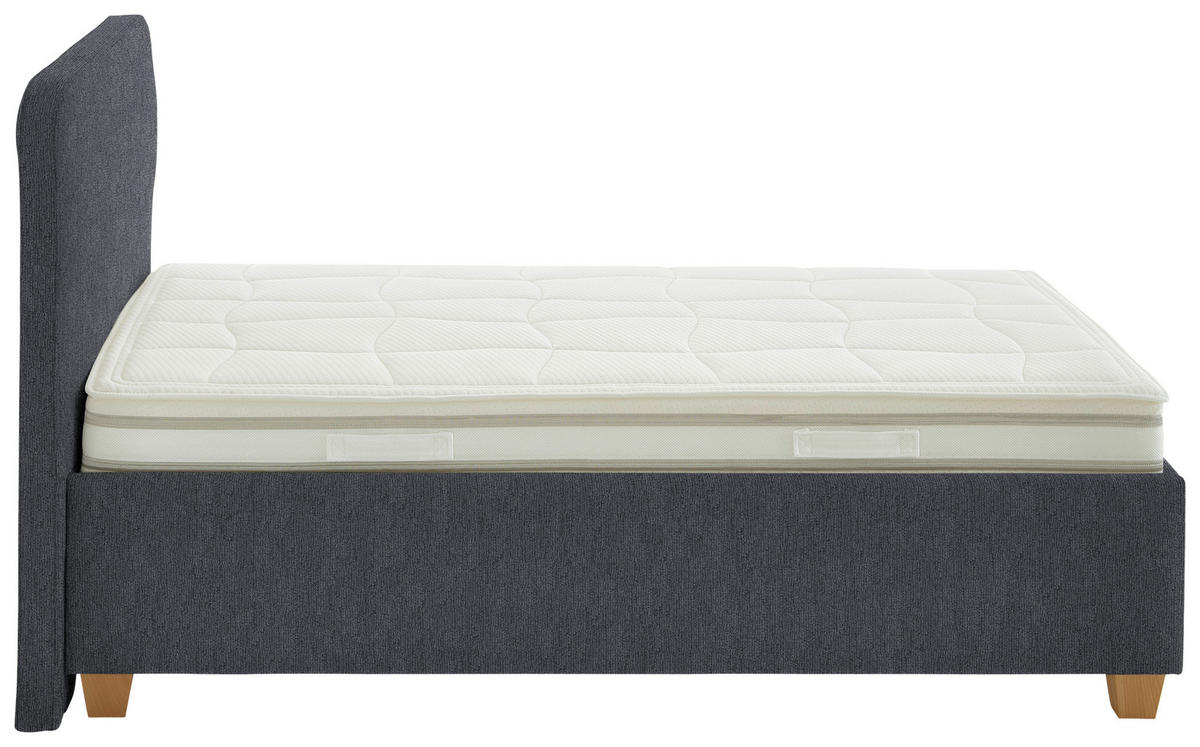POLSTERBETT 140/200 cm  in Anthrazit  - Weiss/Anthrazit, Konventionell, Holz/Textil (140/200cm) - Beldomo - Sleep