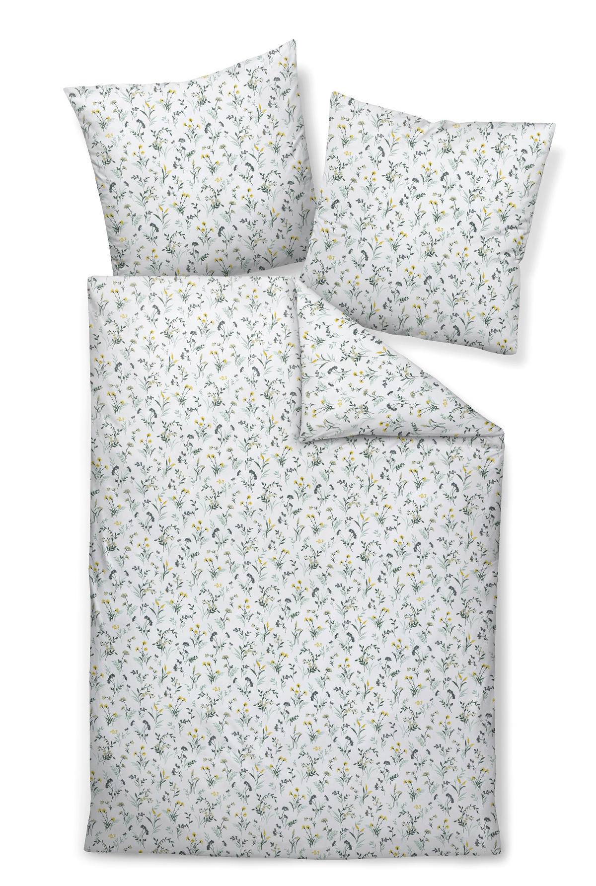 POSTELJNINA 135/200 cm bombažni flanel žajbljevo zelena  - žajbljevo zelena, Konvencionalno, tekstil (135/200cm) - Janine