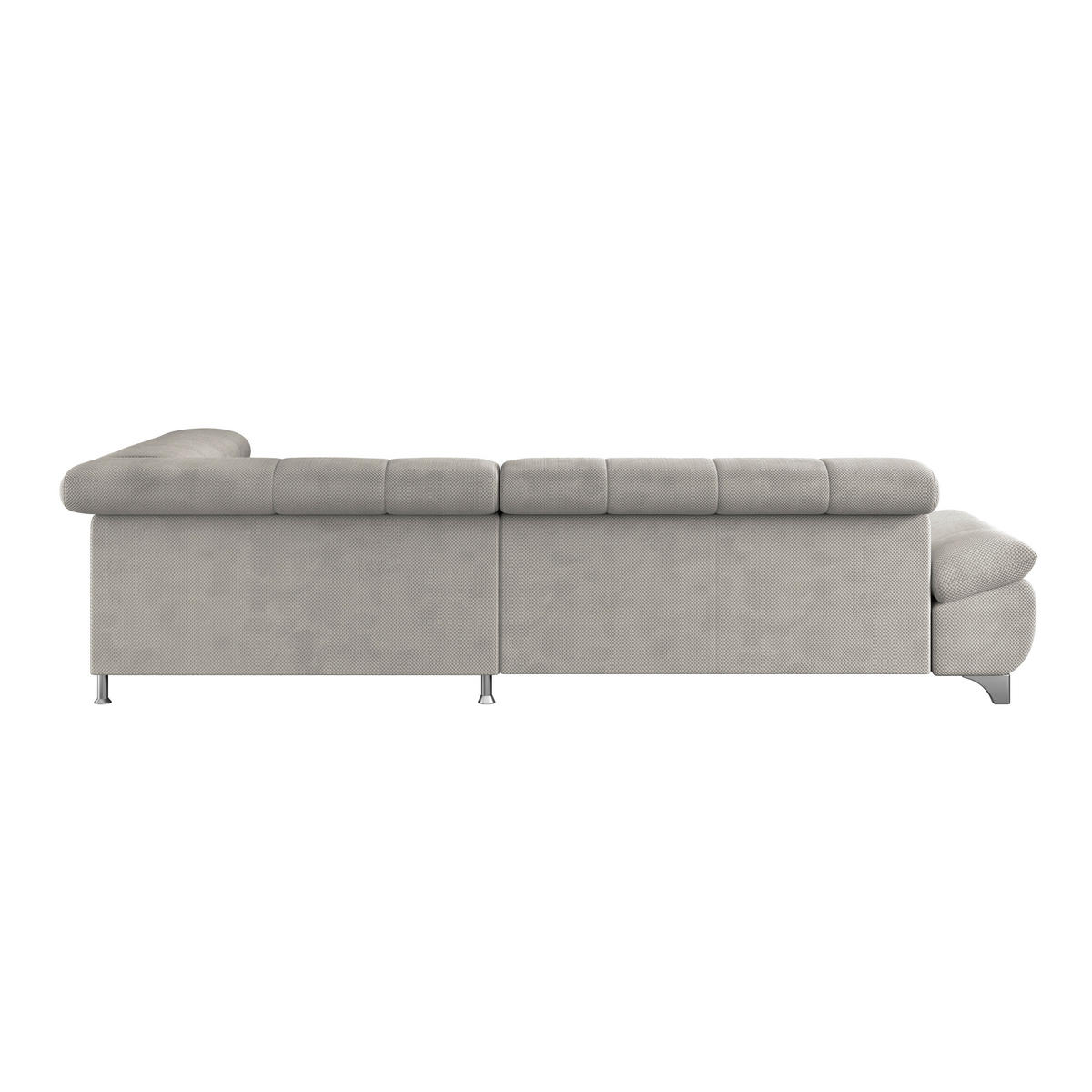 ECKSOFA Beige Chenille  - Chromfarben/Beige, KONVENTIONELL, Textil/Metall (312/234cm) - Livetastic