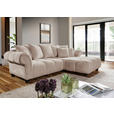 ECKSOFA  in Plüsch Beige  288/190 cm  - Dunkelbraun/Beige, KONVENTIONELL, Holz/Textil (288/190cm) - Carryhome