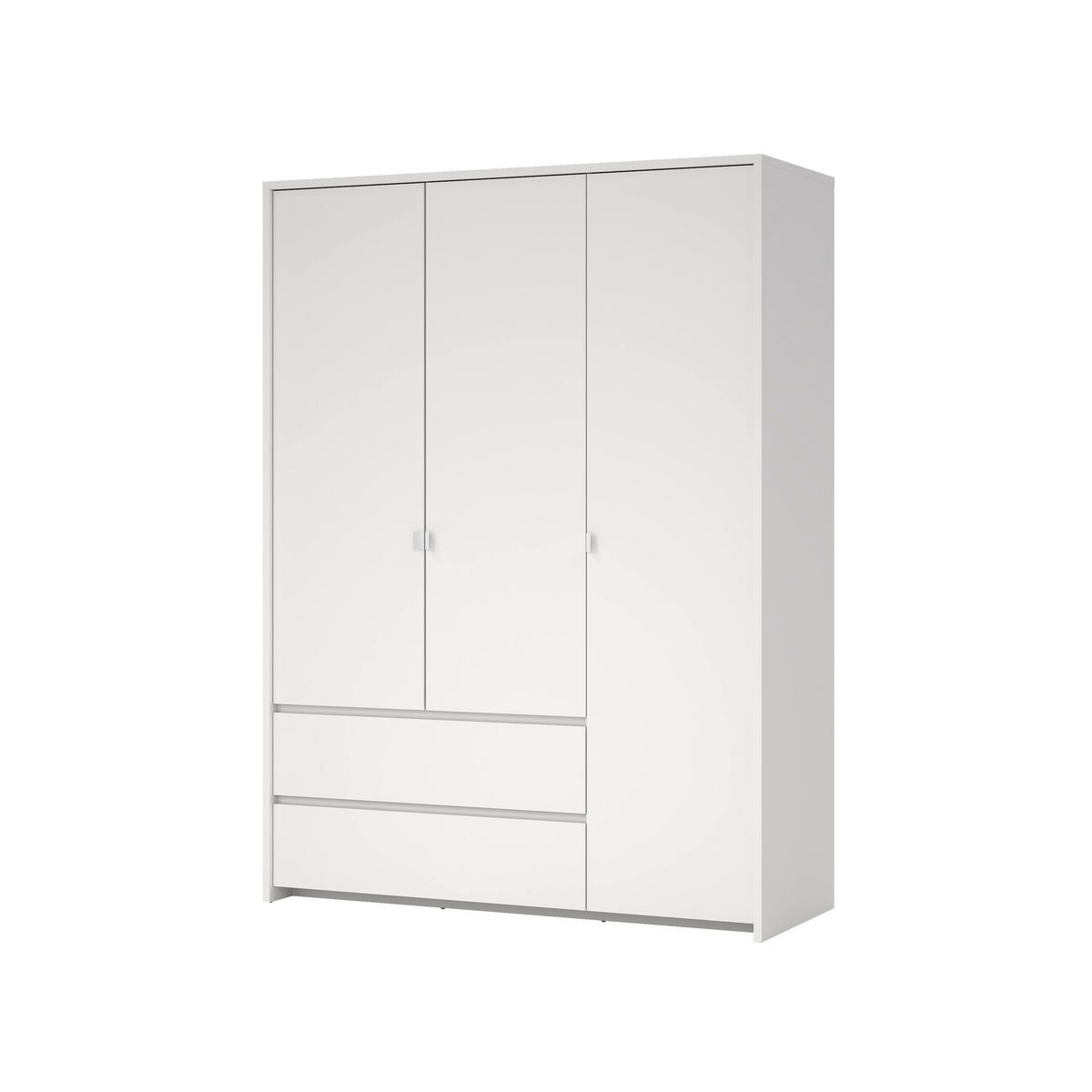 DULAP CU UȘI ROTATIVE alb  - argintiu/alb, Konventionell, metal/material pe bază de lemn (149/202/58cm) - Boxxx