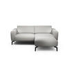 2,5-Sitzer inkl. Hocker Chenille Hellgrau  - Hellgrau/Schwarz, Design, Textil/Metall (220/86/86-94cm) - SENSOO