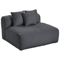 SOFAELEMENT BLOOM Flachgewebe, Teddystoff Dunkelgrau  - Dunkelgrau, Trend, Textil (120/70/122cm) - Livetastic