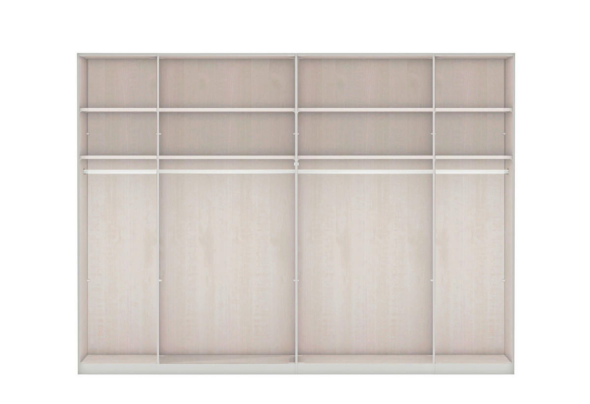 KLEIDERSCHRANK 300/236/58 cm 6-türig Grau, Hellgrau  - Schieferfarben/Hellgrau, KONVENTIONELL, Glas/Holzwerkstoff (300/236/58cm) - Novel