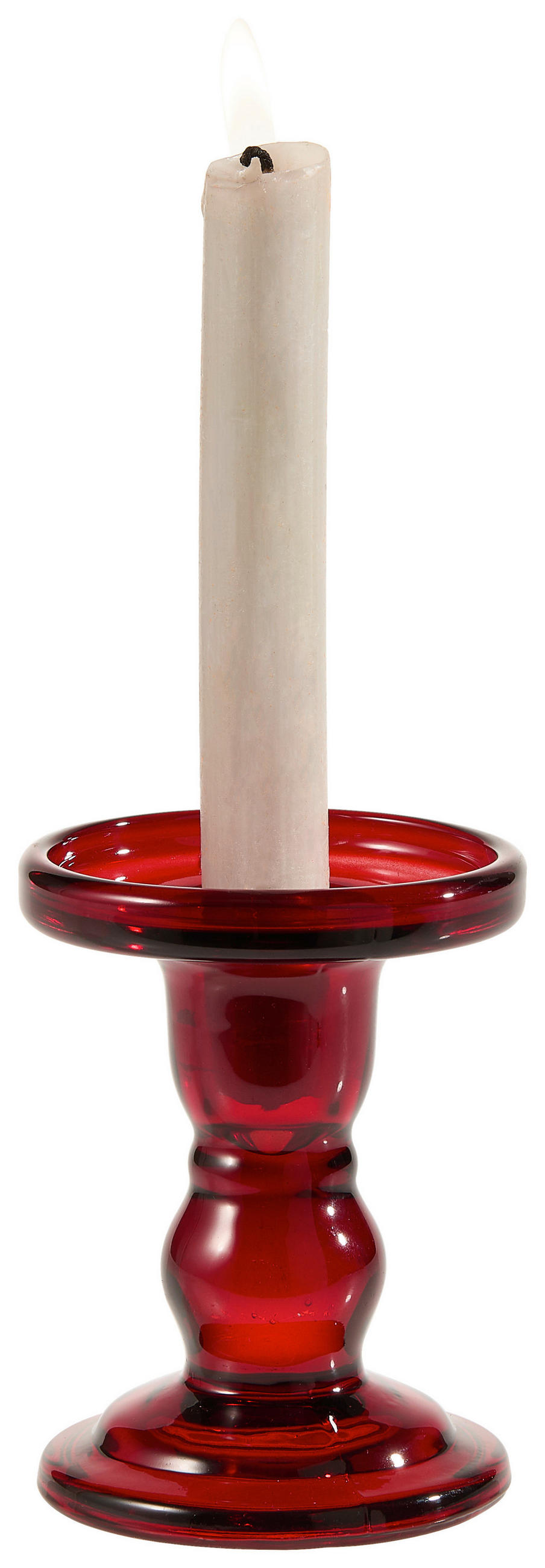 STOJAN NA SVÍČKY  sklo - tmavě červená, Basics, sklo (8,5/11cm) - X-Mas