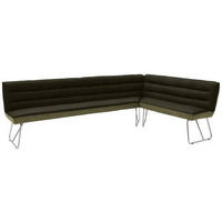 ECKBANK 284/184 cm Flachgewebe Grün, Edelstahlfarben   - Edelstahlfarben/Grün, Design, Textil/Metall (284/184cm) - Dieter Knoll