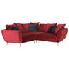 ECKSOFA Rot Flachgewebe  - Dunkelgrau/Rot, KONVENTIONELL, Holz/Textil (310/310cm) - Livetastic