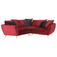 ECKSOFA Rot Flachgewebe  - Dunkelgrau/Rot, KONVENTIONELL, Holz/Textil (310/310cm) - Livetastic