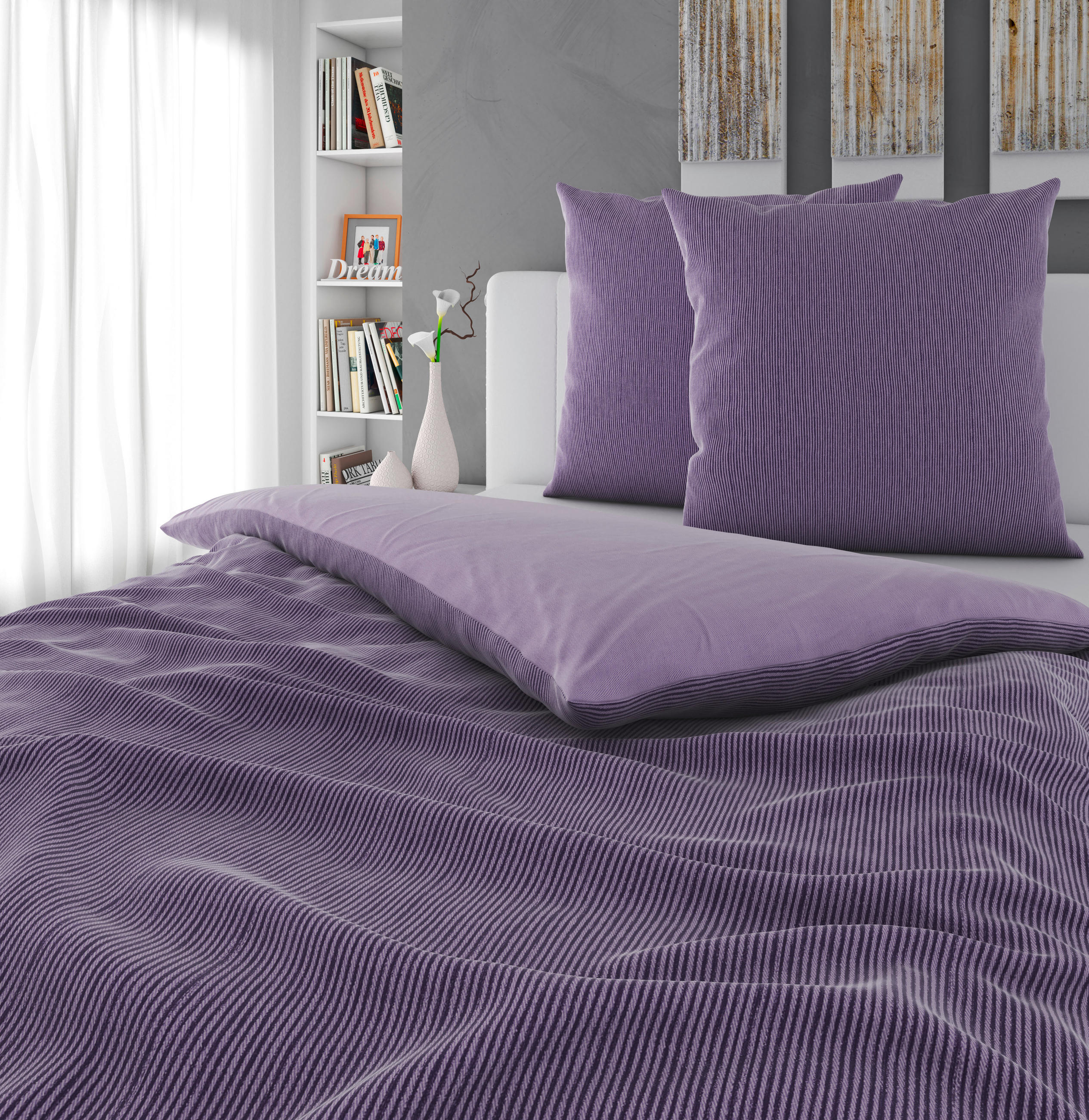 WENDEBETTWÄSCHE Satin 200/200 cm  - Lila, Textil (200/200cm) - Bio:Vio