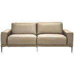 2,5-SITZER  in Echtleder Greige   - Greige/Schwarz, Design, Leder/Metall (200/102/92cm) - Johann Jakob