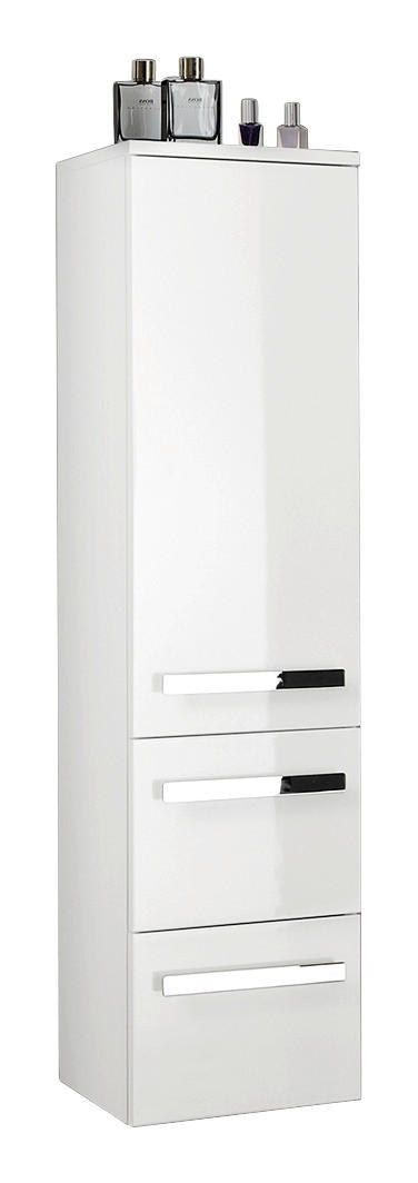 MIDISCHRANK 30/121/33 cm  - Chromfarben/Weiß, KONVENTIONELL, Glas/Holzwerkstoff (30/121/33cm) - Sadena