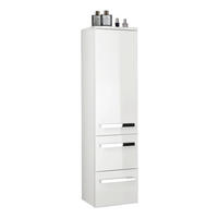 MIDISCHRANK 30/121/33 cm  - Chromfarben/Weiß, KONVENTIONELL, Glas/Holzwerkstoff (30/121/33cm) - Sadena