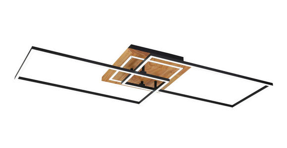 LED-DECKENLEUCHTE 86/46/11 cm - Schwarz/Naturfarben, Trend, Holz/Kunststoff (86/46/11cm) - Novel