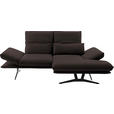 ECKSOFA in Echtleder Braun  - Schwarz/Braun, Design, Leder/Metall (210/130cm) - Dieter Knoll