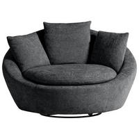 SESSEL in Chenille, Webstoff Anthrazit  - Anthrazit/Silberfarben, Modern, Kunststoff/Textil (130/80/112cm) - Trendmanufaktur