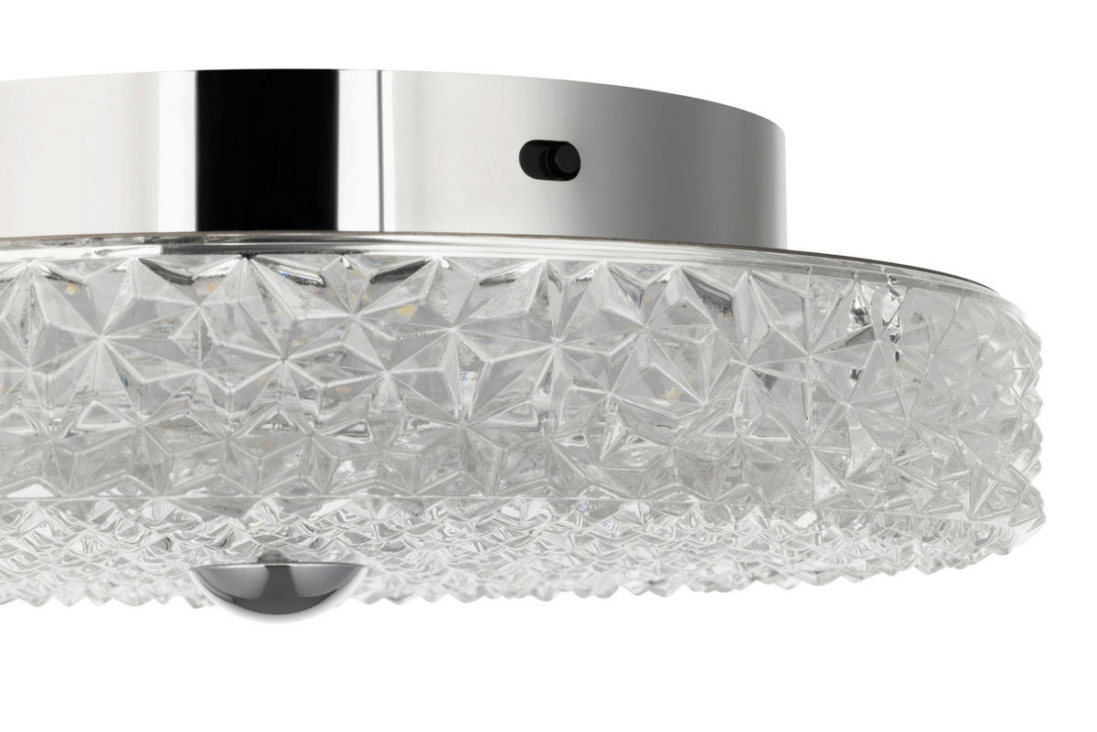 Plafonieră Cu Led 18 W  30/9,5 cm    - străveziu, Konventionell, sticlă/metal (30/9,5cm) - Glandor