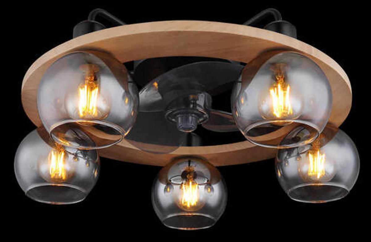 STROPNI VENTILATOR   //// - siva/črna, Design, kovina/umetna masa (55/21,5cm) - Globo