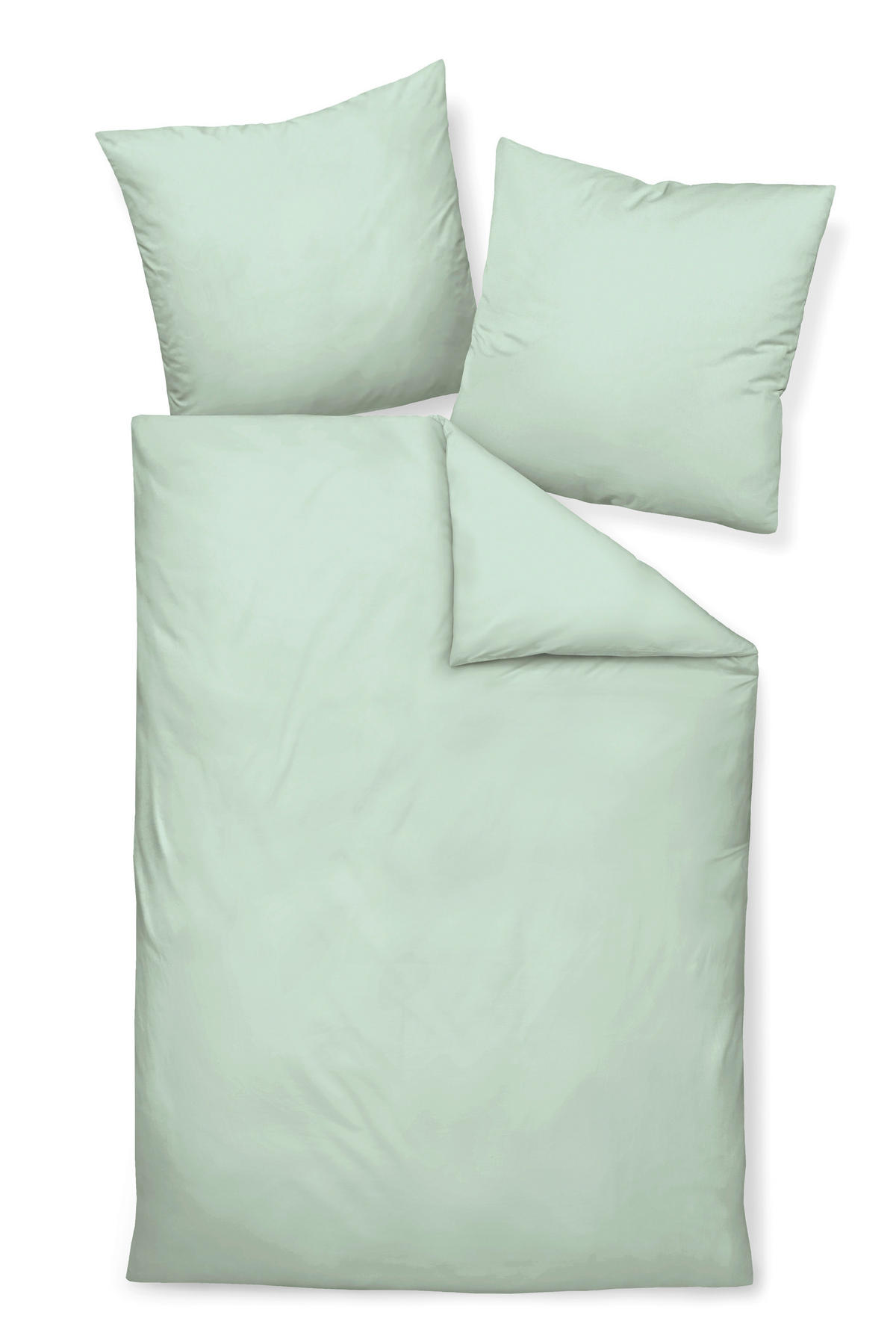 BETTWÄSCHE Giacomo Makosatin 135/200 cm  - Jadegrün, Basics, Textil (135/200cm) - Janine