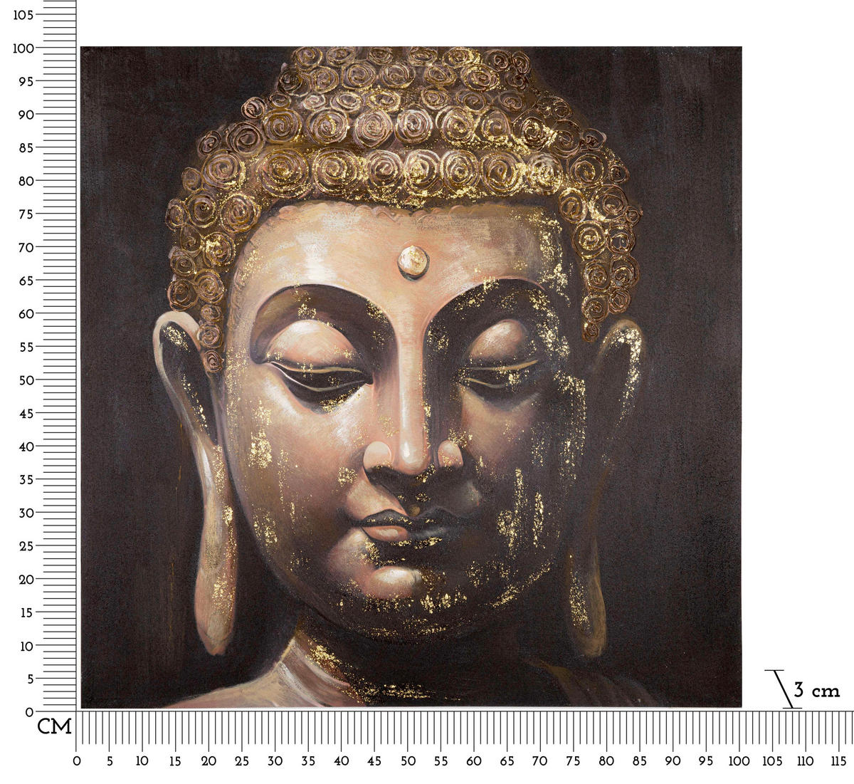 LEINWANDBILD Buddha  - Basics, Holz/Textil (100/100/3cm)