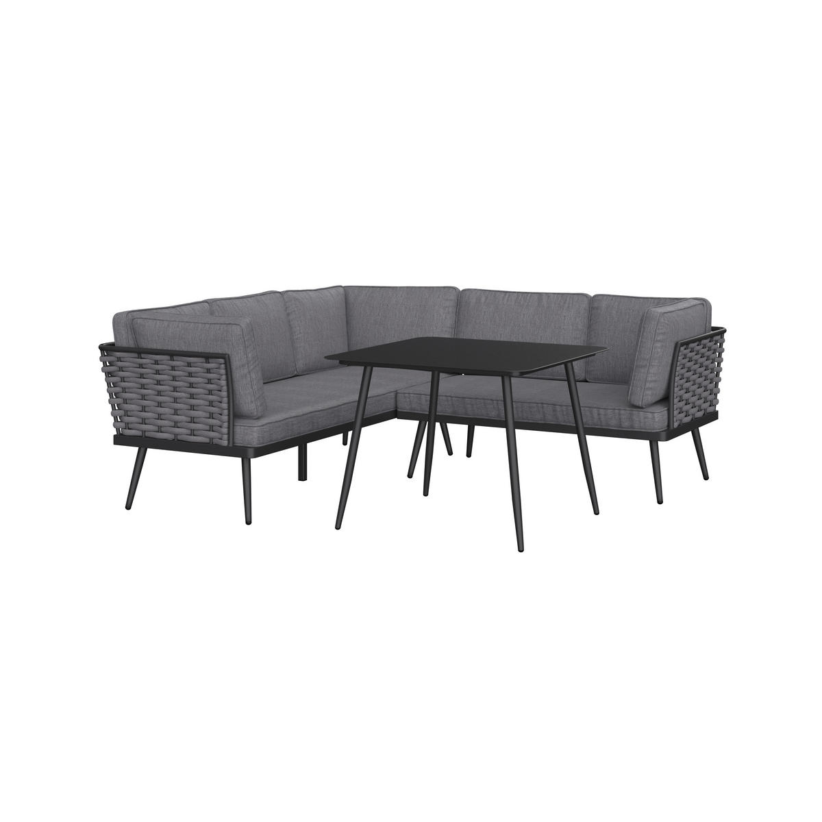 DINING-LOUNGESET Aluminium  - Dunkelgrau/Anthrazit, MODERN, Kunststoff/Textil - Ambia Garden