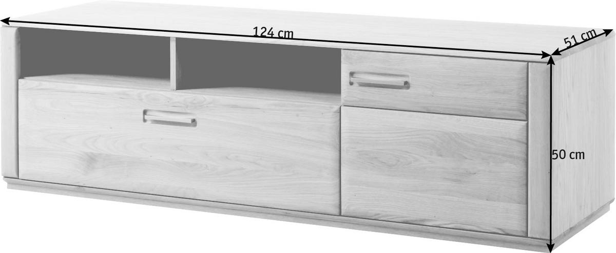TV-ELEMENT 179/50/51 cm  - Edelstahlfarben/Eichefarben, KONVENTIONELL, Holz/Holzwerkstoff (179/50/51cm) - Novel