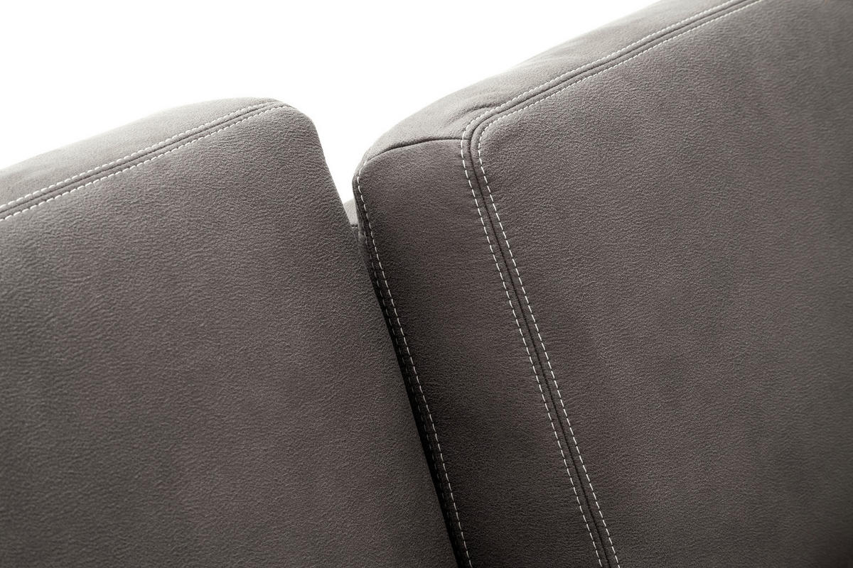 ECKSOFA in Mikrofaser Anthrazit  - Anthrazit/Beige, Design, Holz/Textil (185/276cm) - Pure Home Lifestyle