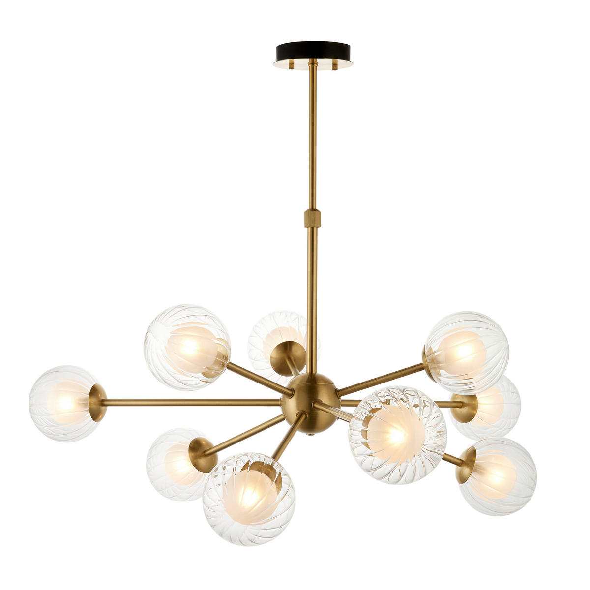 DECKENLEUCHTE  92/68.5 cm    - Klar/Messingfarben, KONVENTIONELL, Glas (92/68.5cm) - ENDON