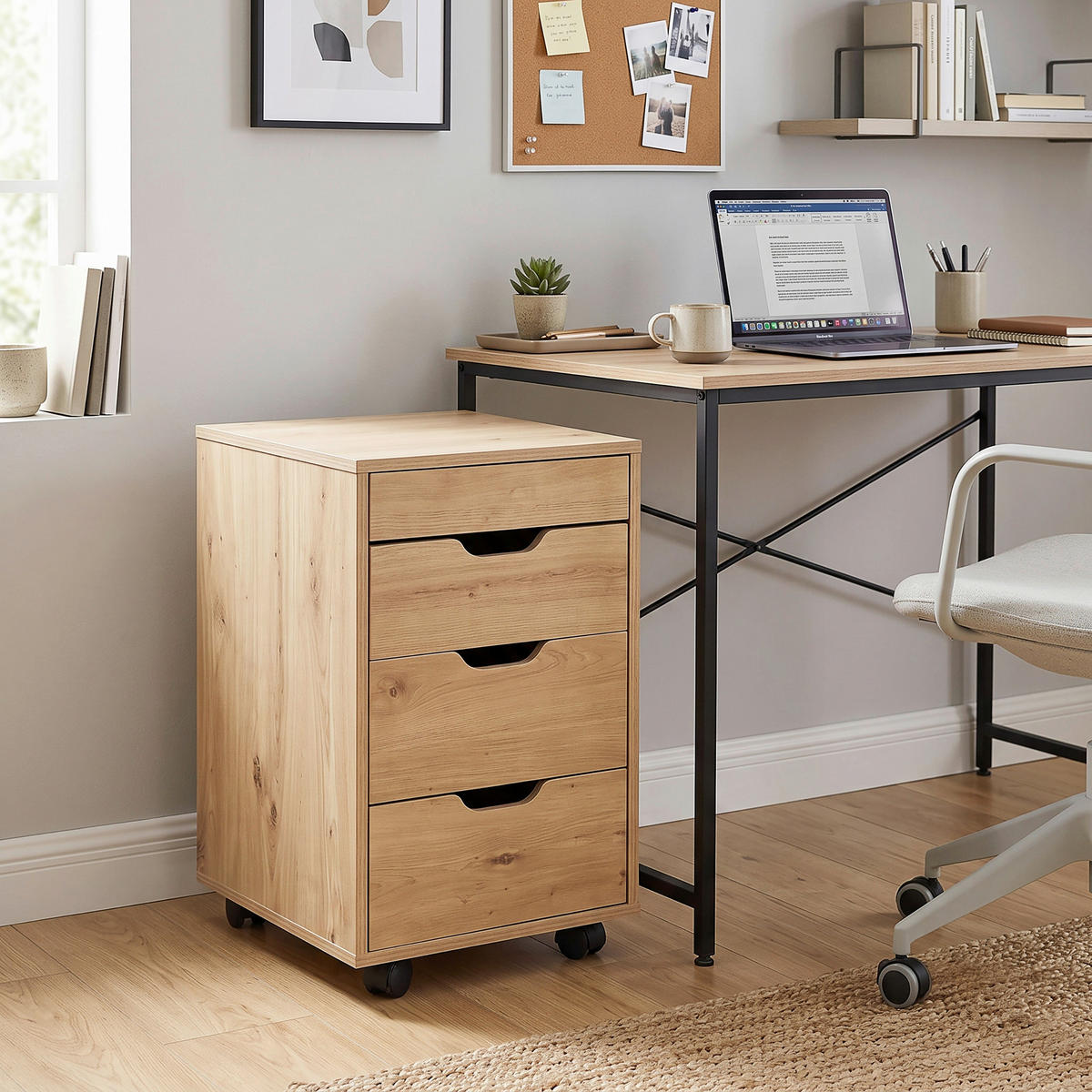 ROLLCONTAINER Eiche Artisan  - Eiche Artisan, KONVENTIONELL, Holzwerkstoff/Kunststoff (40/66,5/45cm) - Carryhome