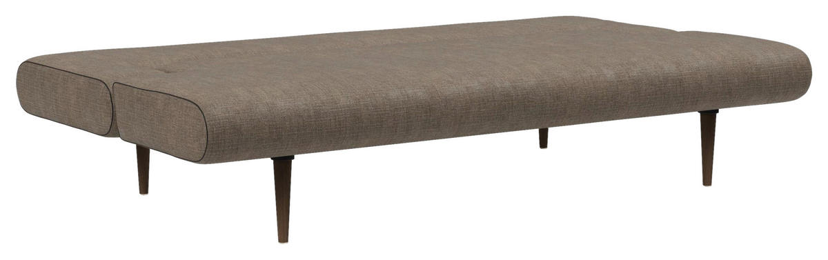 SCHLAFSOFA Flachgewebe Braun  - Eiche dunkel/Braun, Design, Holz/Textil (200/81/95cm) - Innovation