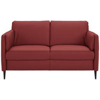 2,5-SITZER Echtleder Bordeaux  - Bordeaux/Schwarz, Design, Leder/Metall (164/84/99cm) - Dieter Knoll