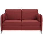 2,5-SITZER Latina in Echtleder Bordeaux   - Bordeaux/Schwarz, Design, Leder/Metall (164/84/99cm) - Dieter Knoll