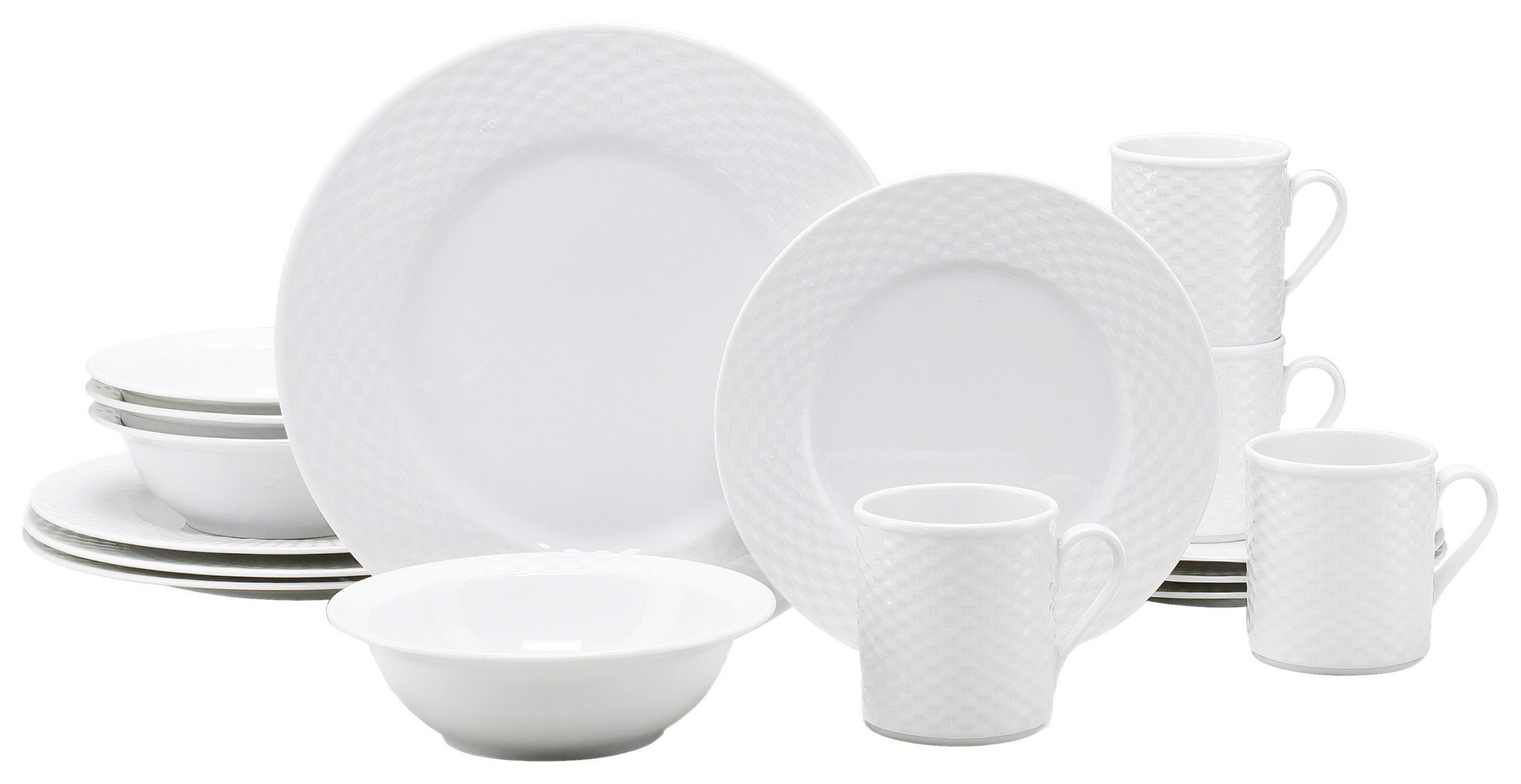 KOMBISERVICE Weiß Polo weiss 16-teilig 4 Personen  - Weiß, Basics, Keramik - Creatable