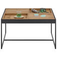COUCHTISCH in Holz, Metall, Holzwerkstoff 83/83/45 cm  - Eichefarben/Schwarz, Design, Holz/Holzwerkstoff (83/83/45cm) - Novel