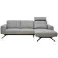 ECKSOFA in Struktur Grau  262/157 cm  - Schwarz/Grau, Design, Textil/Metall (262/157cm) - Novel
