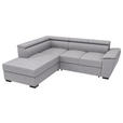 ECKSOFA  in Flachgewebe Grau  - Schwarz/Grau, KONVENTIONELL, Kunststoff/Textil (220/266cm) - Carryhome