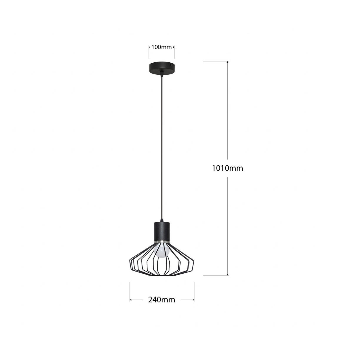 HÄNGELEUCHTE SOLANO 24/24/100 cm   - Schwarz, KONVENTIONELL, Metall (24/24/100cm)